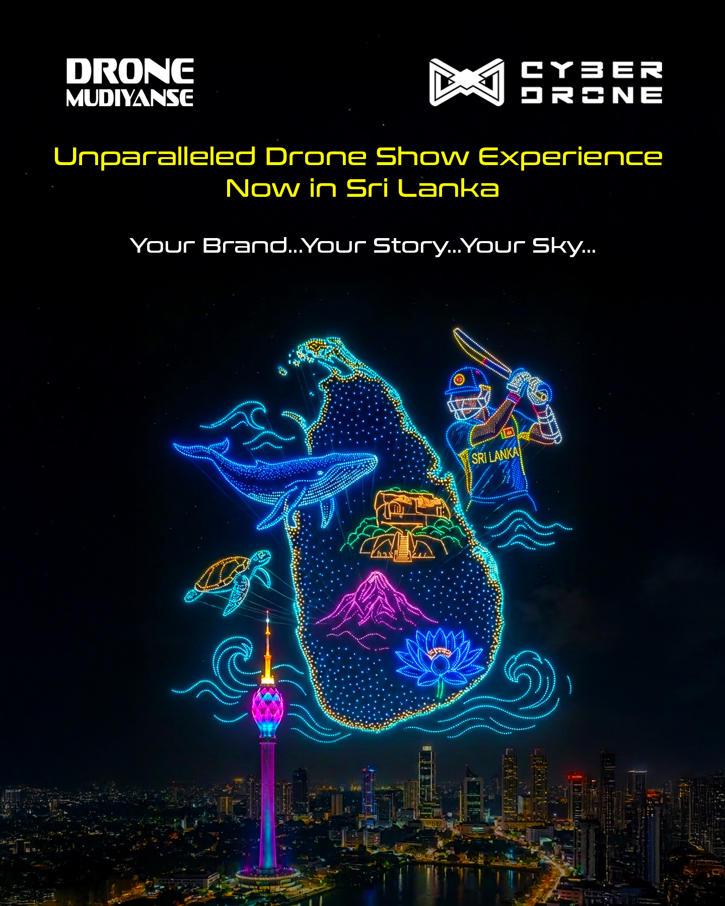 Drone Mudiyanse Facebook ad: Lighting Up Sri Lanka’s Sky with Innovation.
