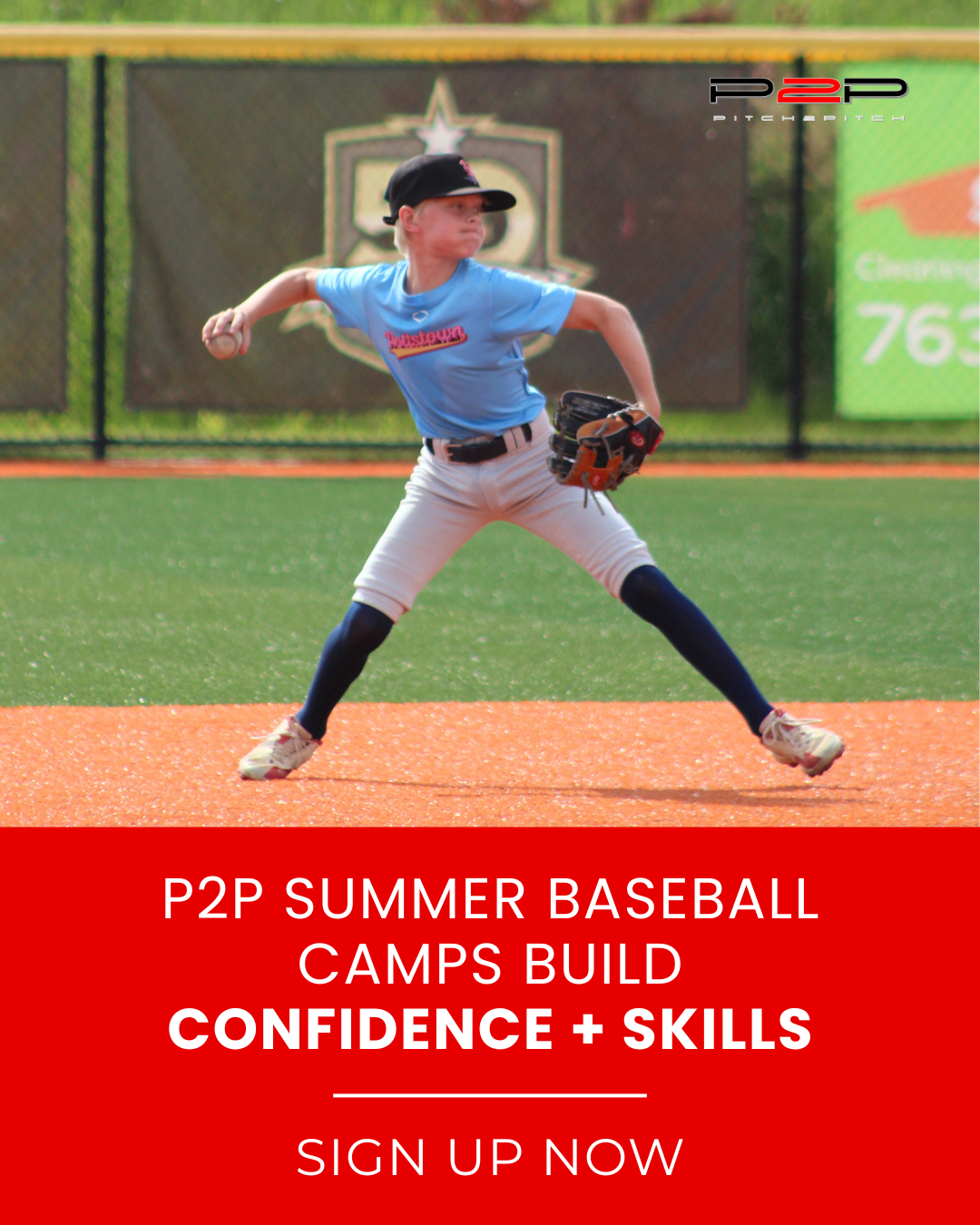 Pitch 2 Pitch Facebook ad: Pitch2Pitch is bringing youth baseball summer camps to…