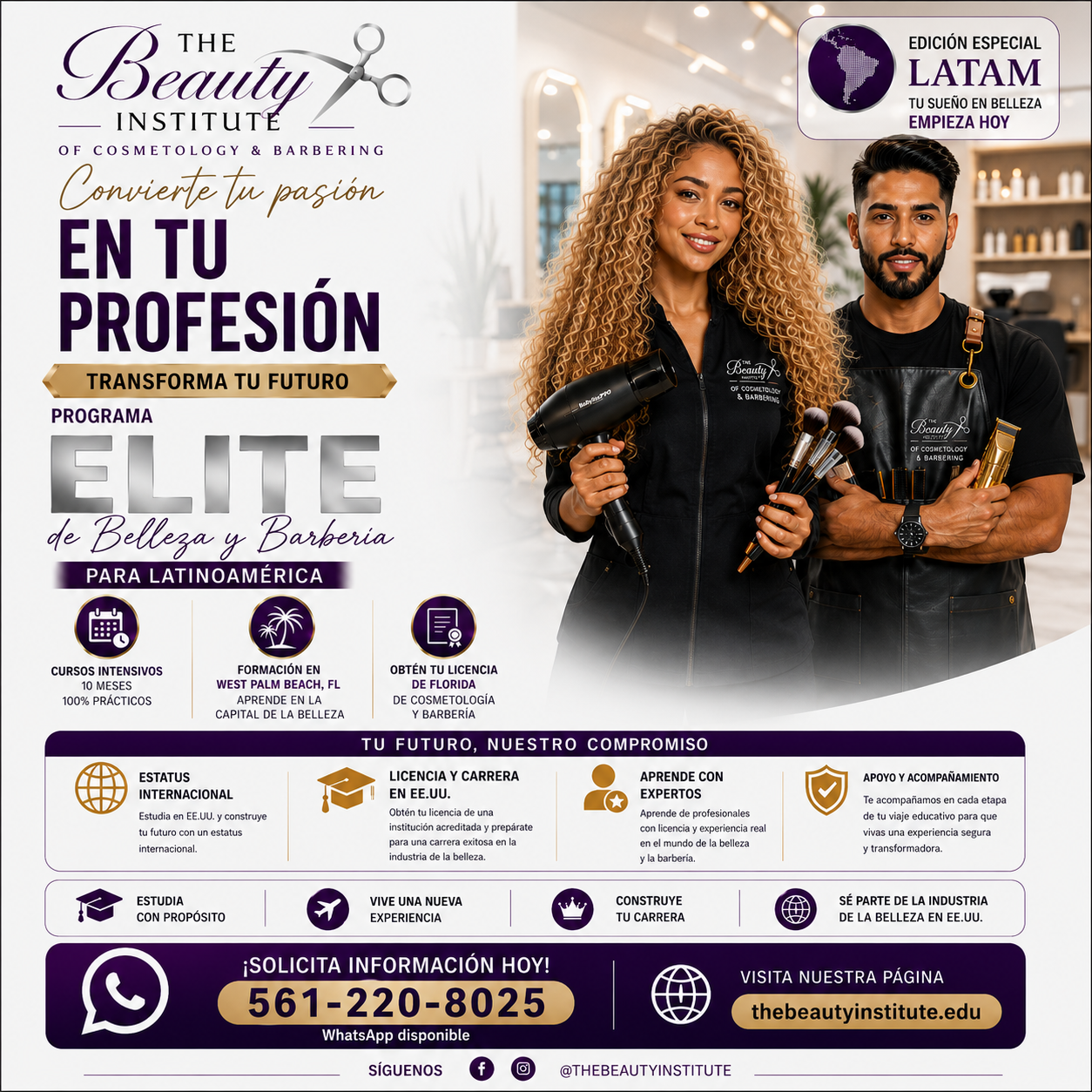 The Beauty Institute Facebook ad: Tu Carrera Empieza Hoy