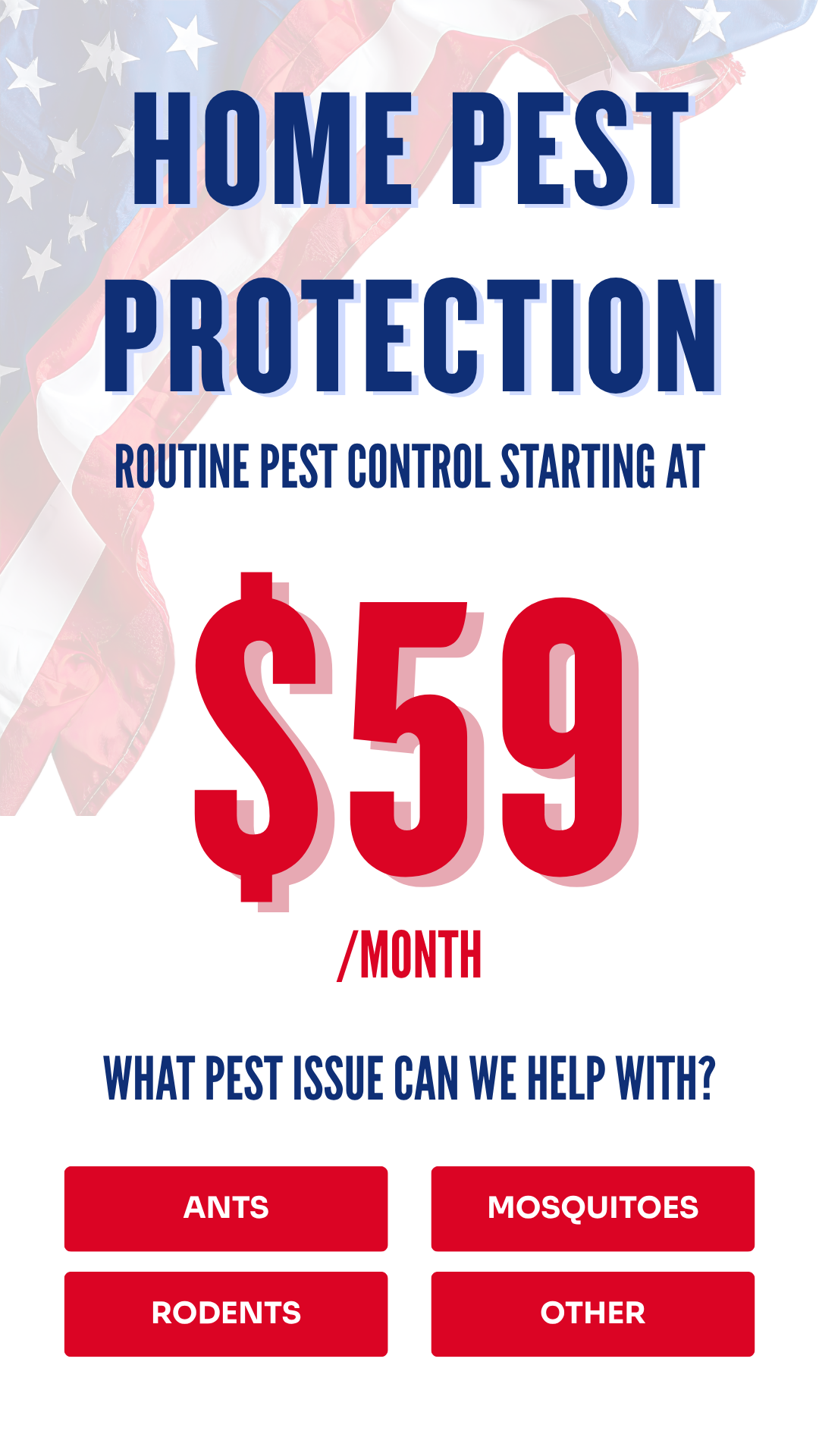 Hawx Pest Control Facebook ad: Limited Time: $59 Pest Control Deal