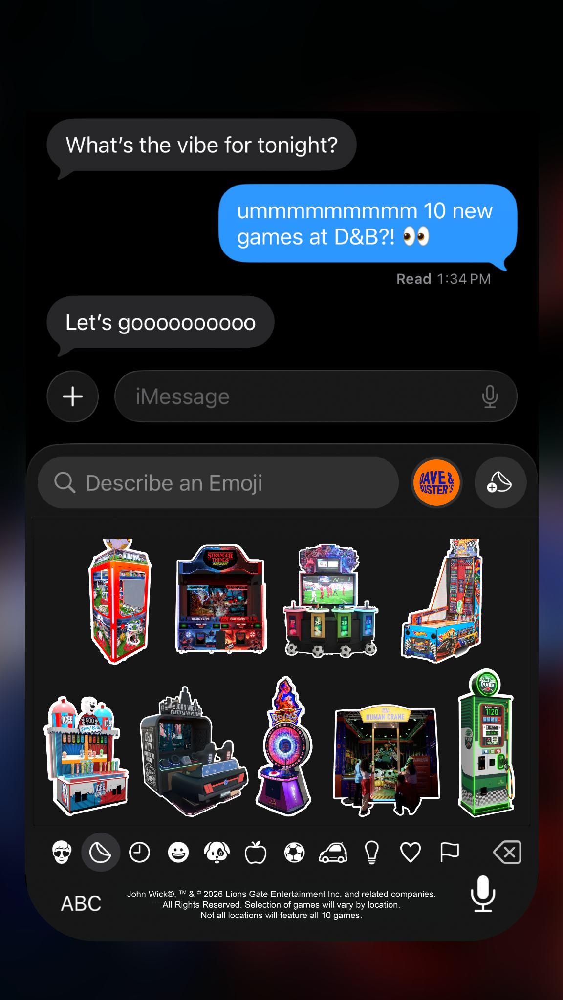 Dave & Buster's Facebook ad