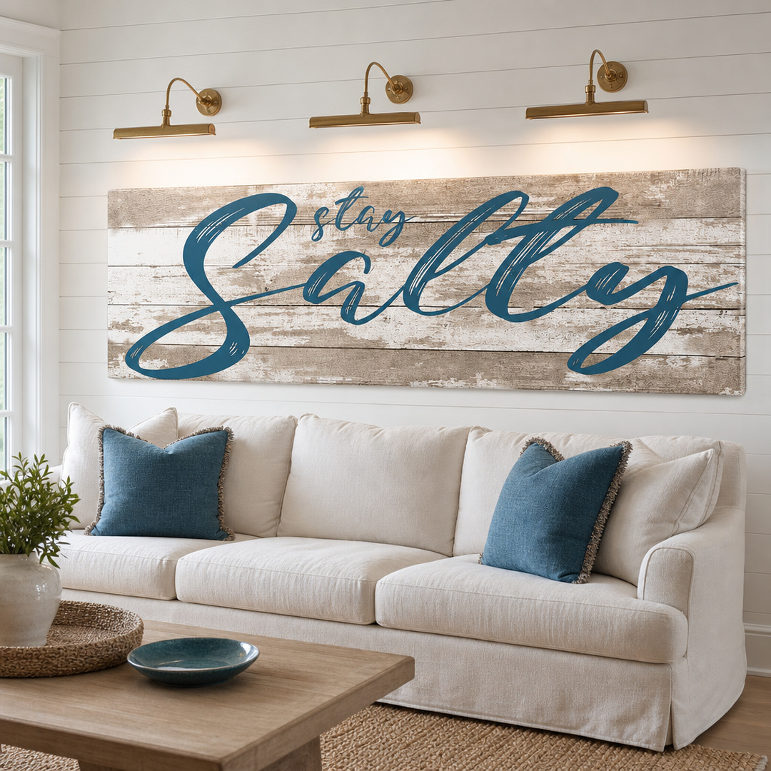 Tailored Canvases - Personalized Art Facebook ad: Stay Salty Coastal Sign II | Made in the USA | Ships Fast