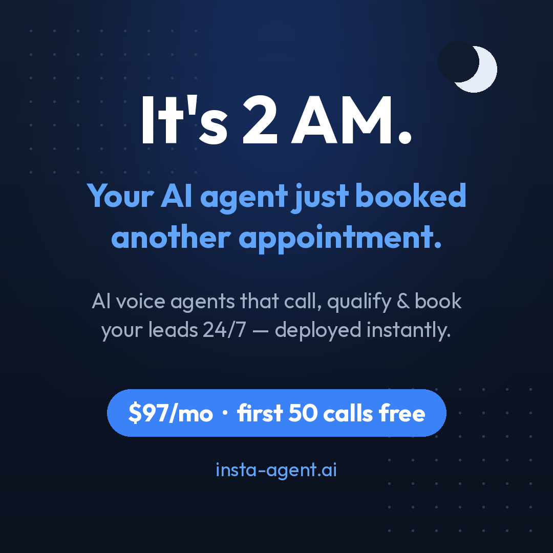 Insta-Agent Facebook ad: AI Voice Agents, Deployed Instantly