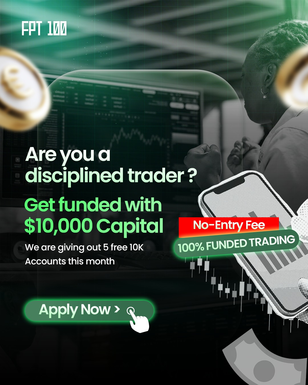 Fpt100 Facebook ad: Get Free $10,000 trading account