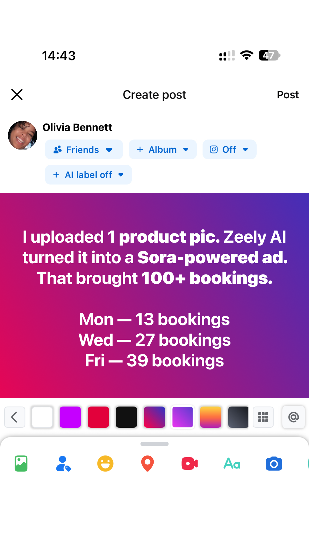 Zeely Facebook ad