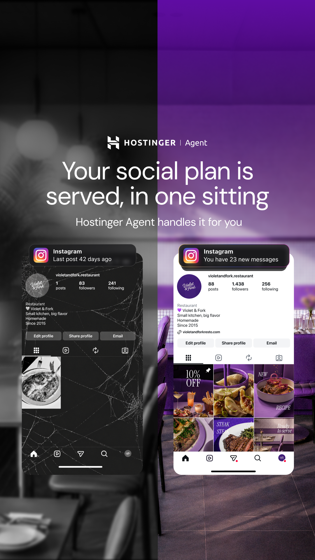 Hostinger Facebook ad: Hostinger Agents