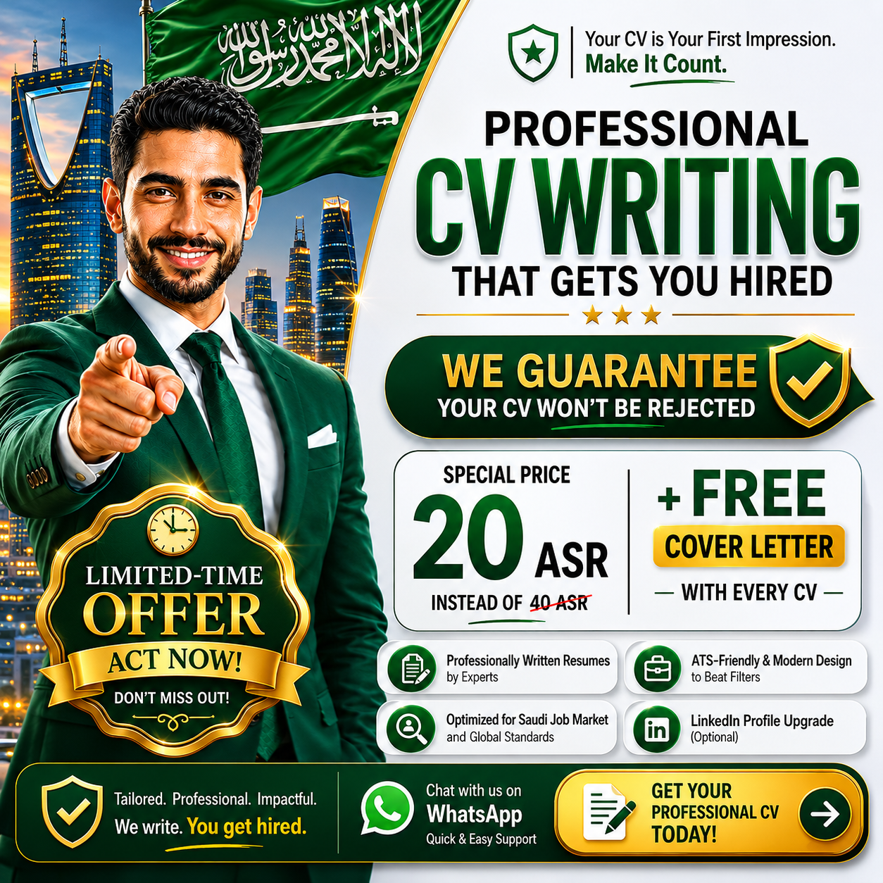 Unique CV & Resume Writing Facebook ad: Chat with us
