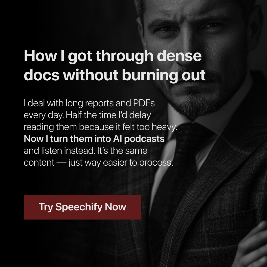 Speechify Facebook ad