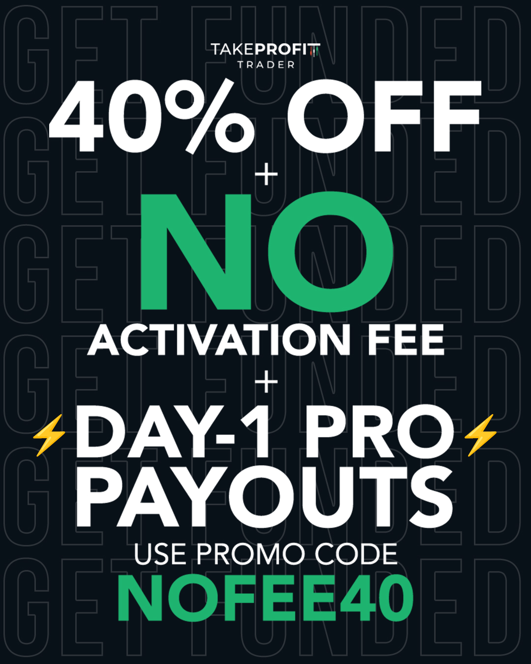 Take Profit Trader Facebook ad: 3-Day Test + No Activation Fee