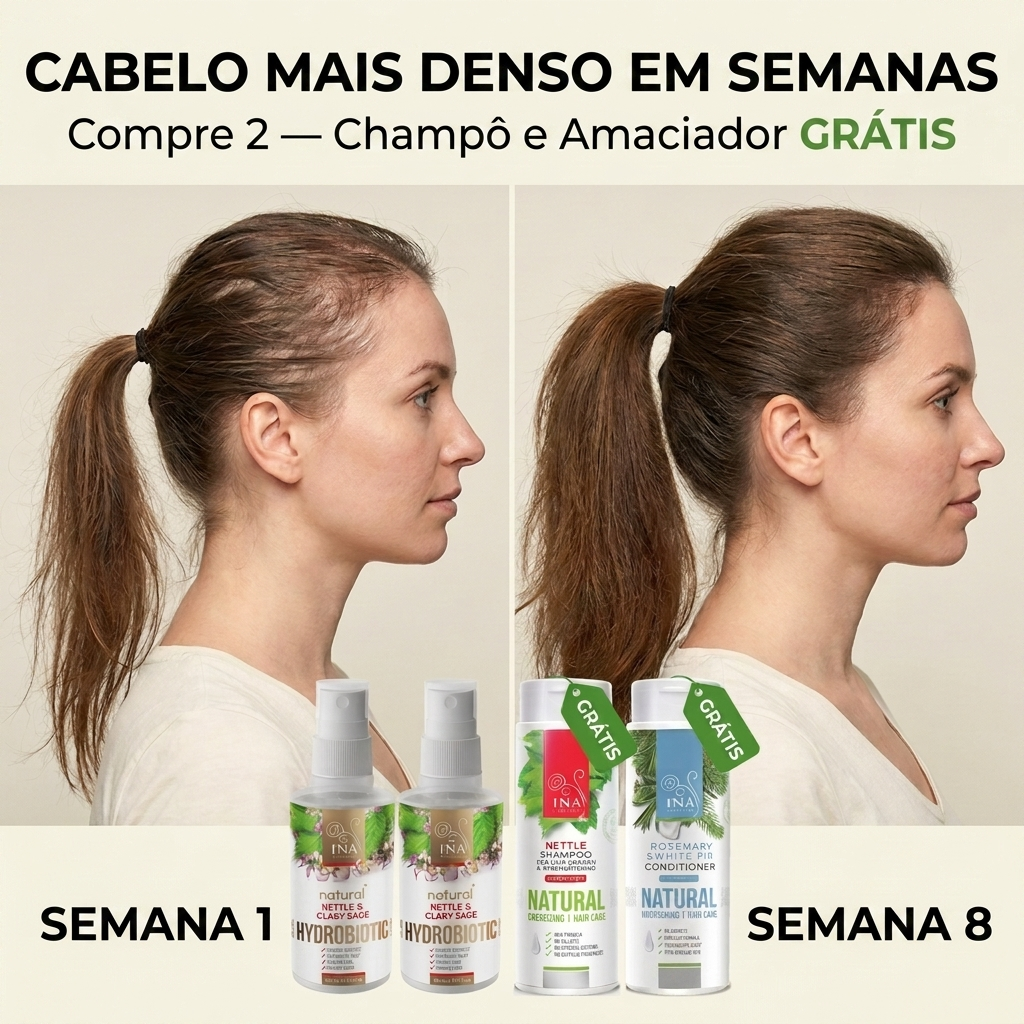 InaEssentials.PT - Cosméticos Naturais e Orgânicos Facebook ad: Compra 2 Hydrobiotic com urtiga, champô e condicionador de…