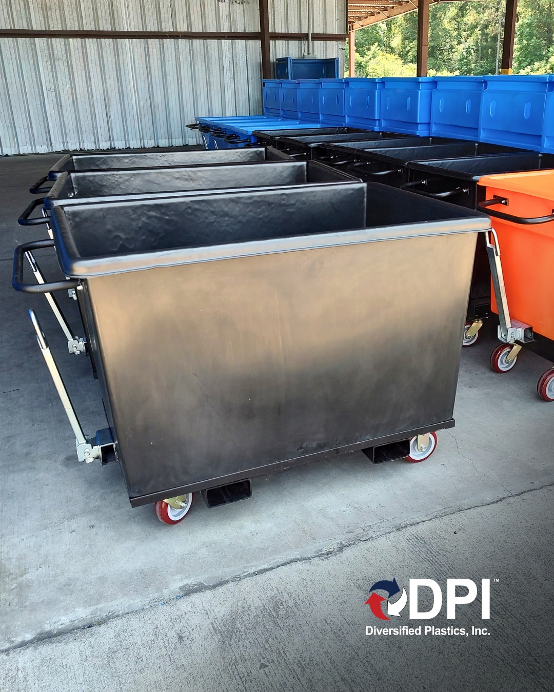 Diversified Plastics Inc. Facebook ad: Stay eco-friendly with durable, customizable recycling…