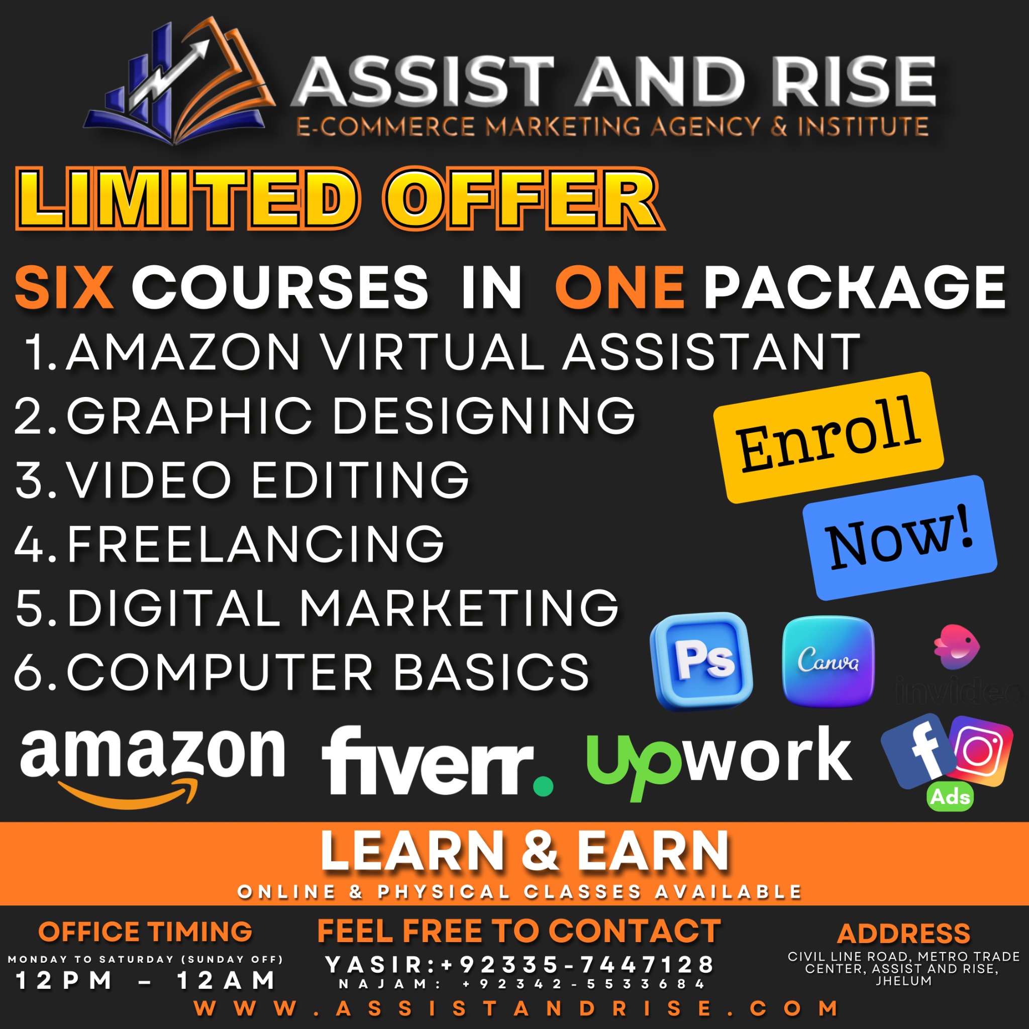 Assist And Rise Facebook ad: Don't Waste Your Time. Enroll Today!
