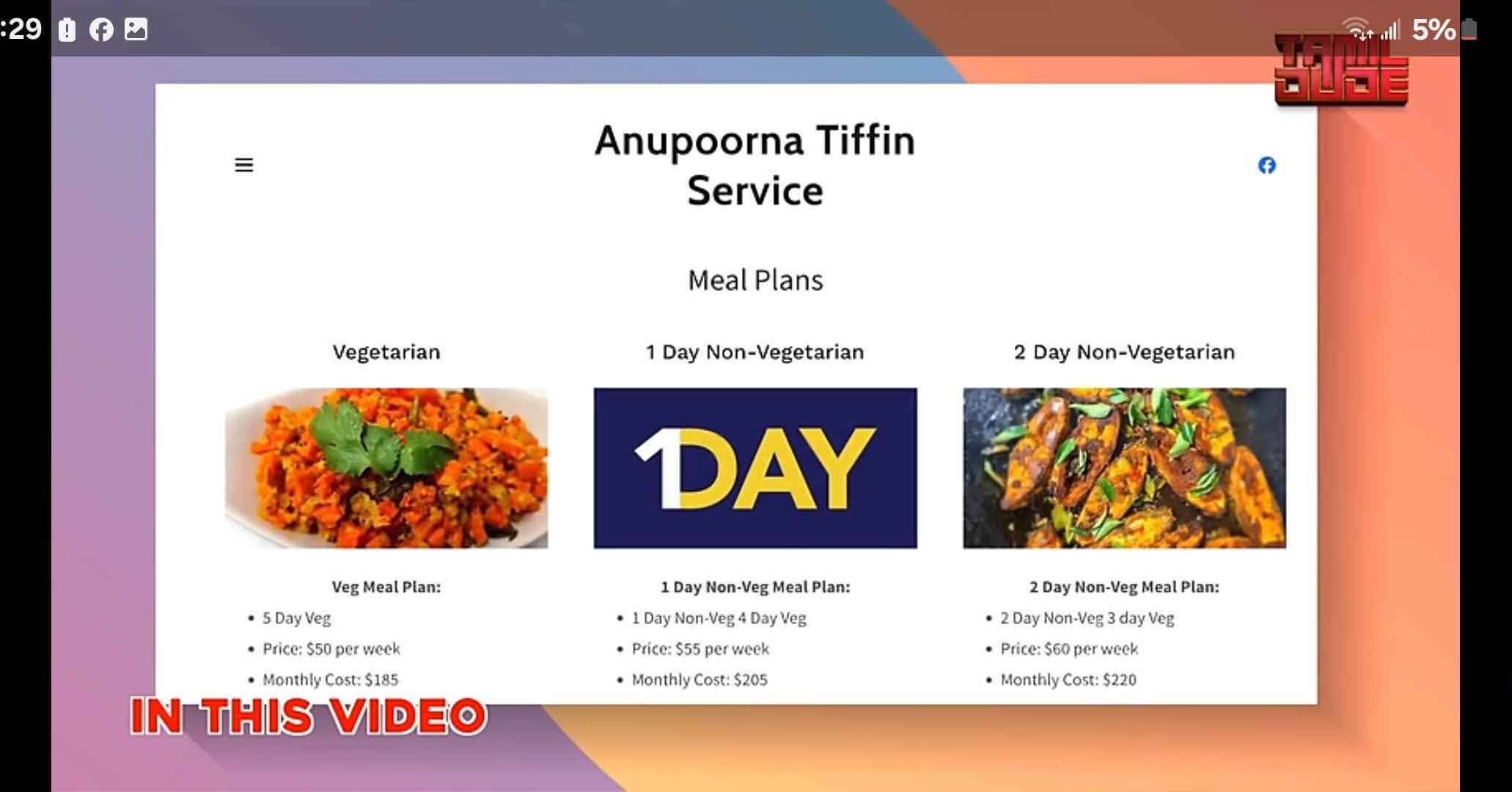 Summy Nirmal Facebook ad: South Indian food