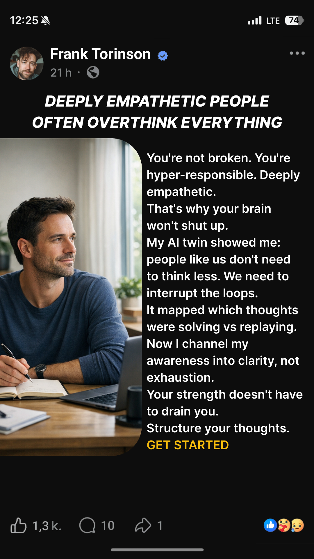 Copymind: AI twin for therapy Facebook ad