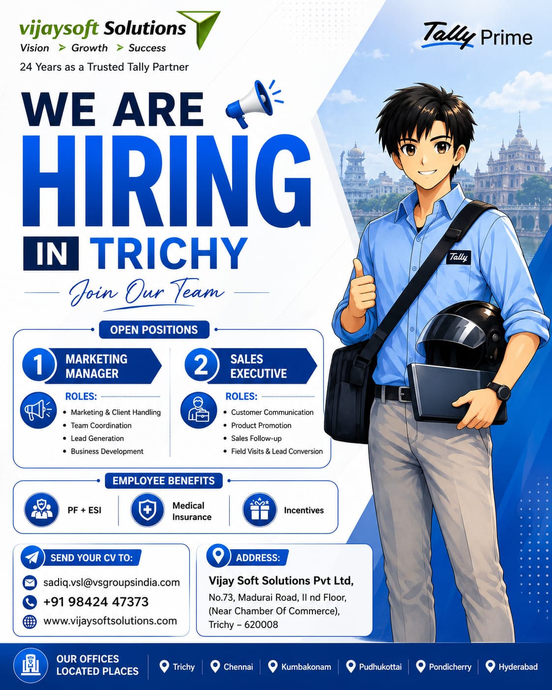 Vijay Soft Solutions Pvt Ltd Facebook ad: We’re Hiring in Trichy, Apply Now!