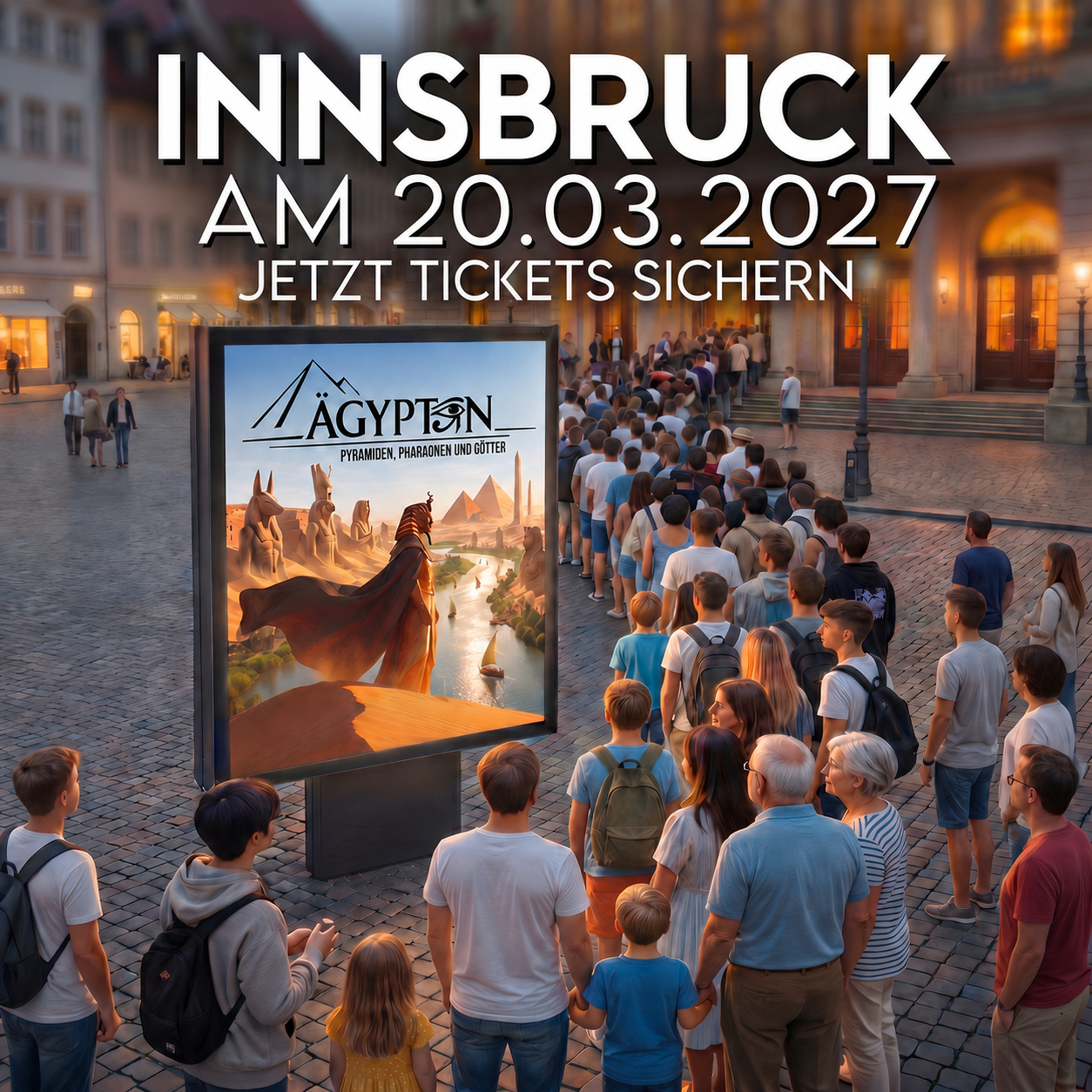 Dreamlight Concerts Facebook ad: Das alte Ägypten erwacht, live in Innsbruck