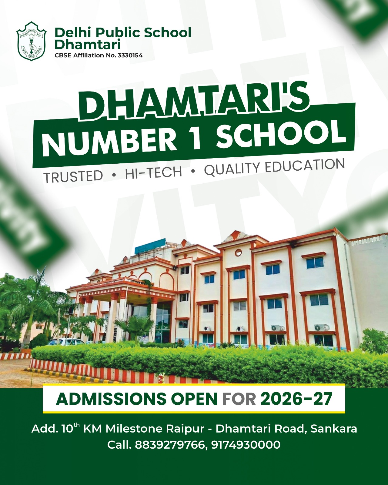 Delhi Public School, Dhamtari Facebook ad: Dhamtari's Best CBSE School - Admissions Open