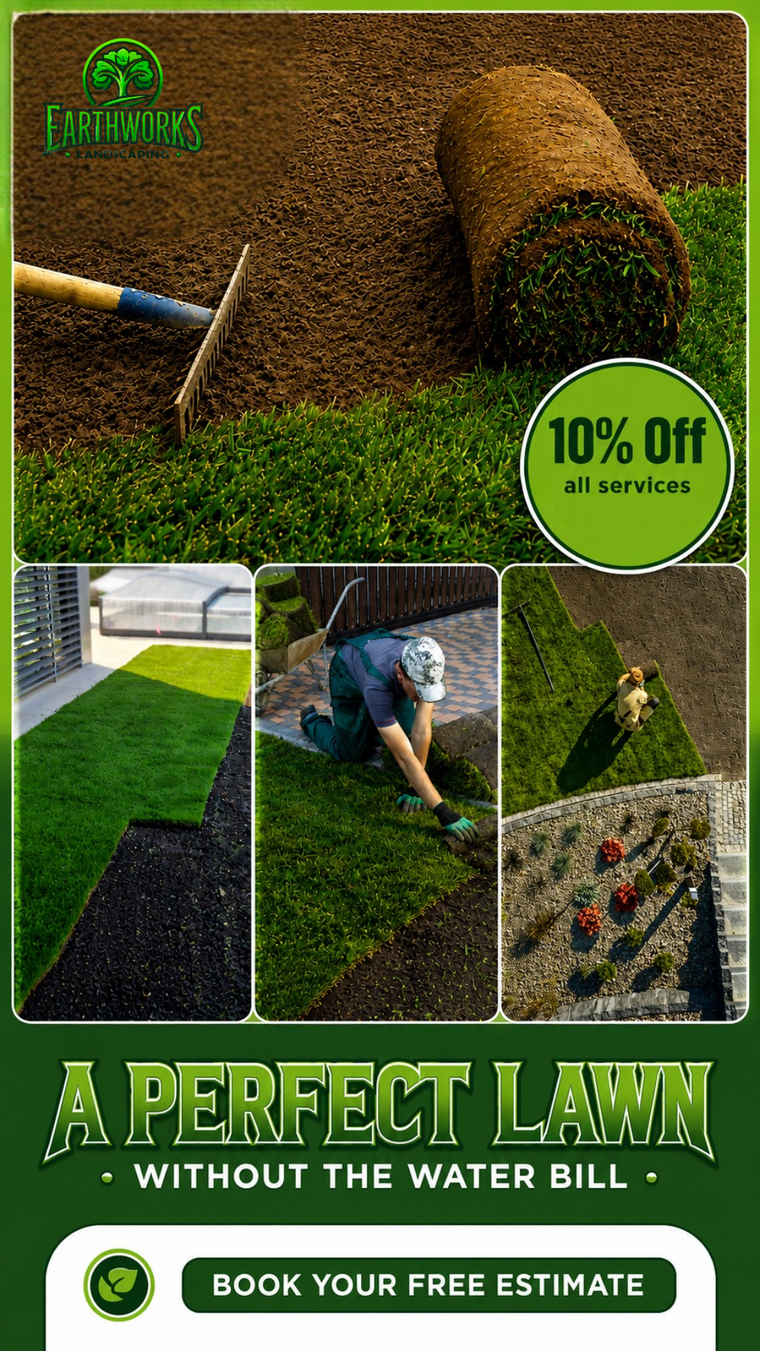 EarthWorks Landscaping and Home Services Facebook ad from Jul 6, 2026