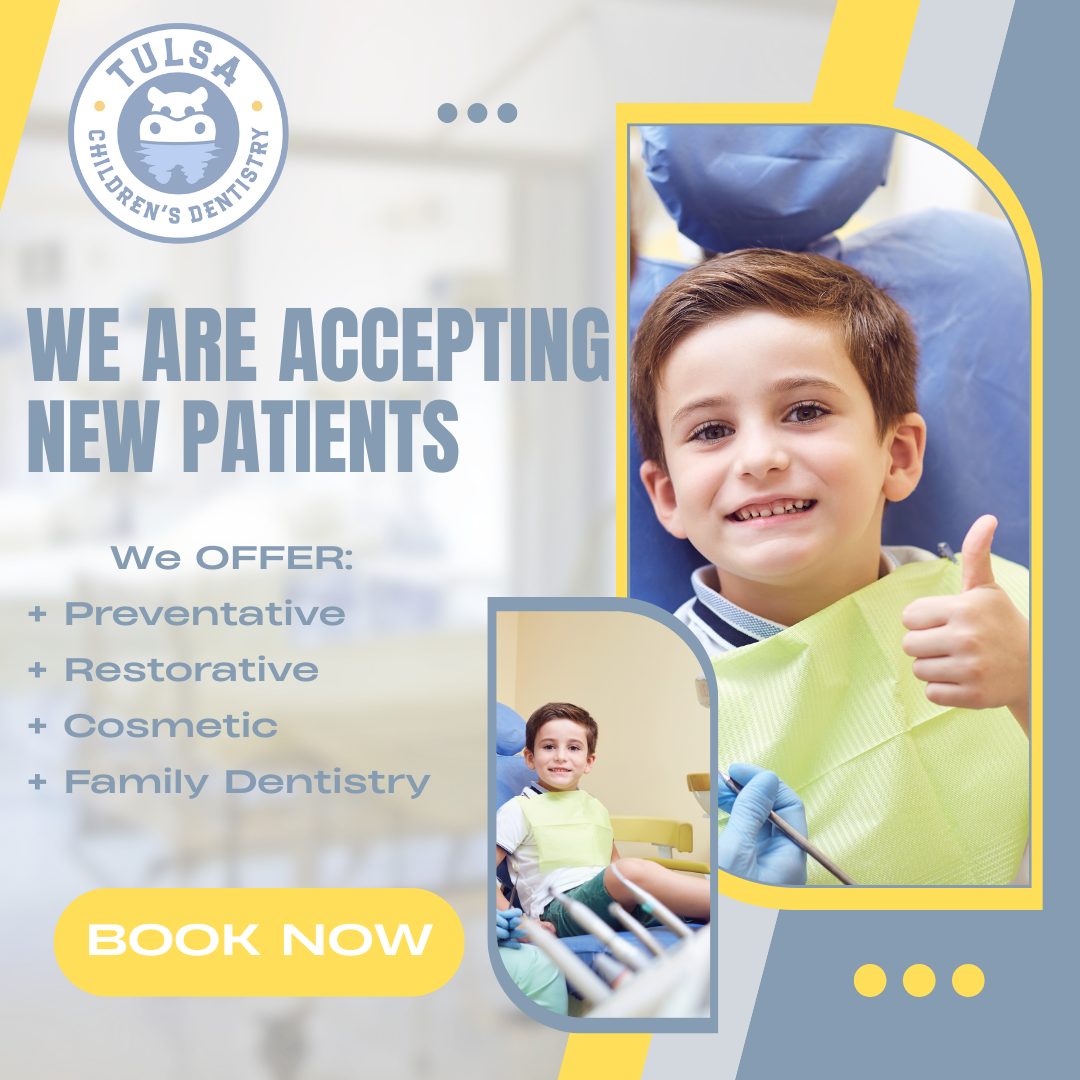 Tulsa Children's Dentistry Facebook ad: Now Welcoming New Smiles, Join Our Kids Dental Family!