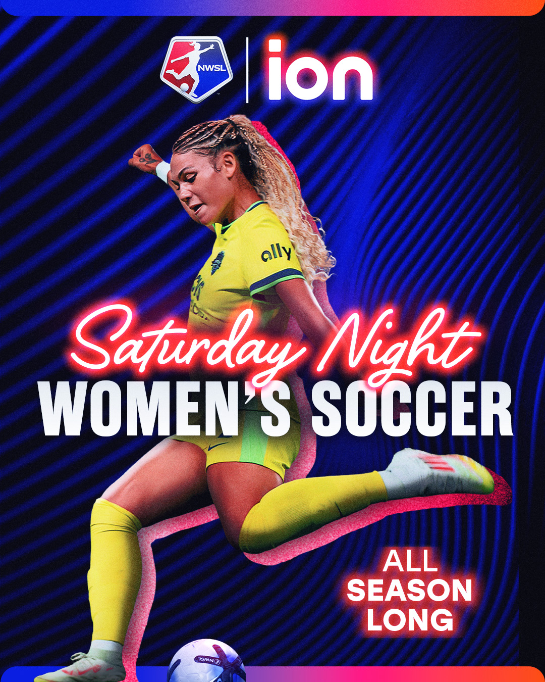 NWSL on ION Facebook ad: Find Where to Watch the NWSL on ION
