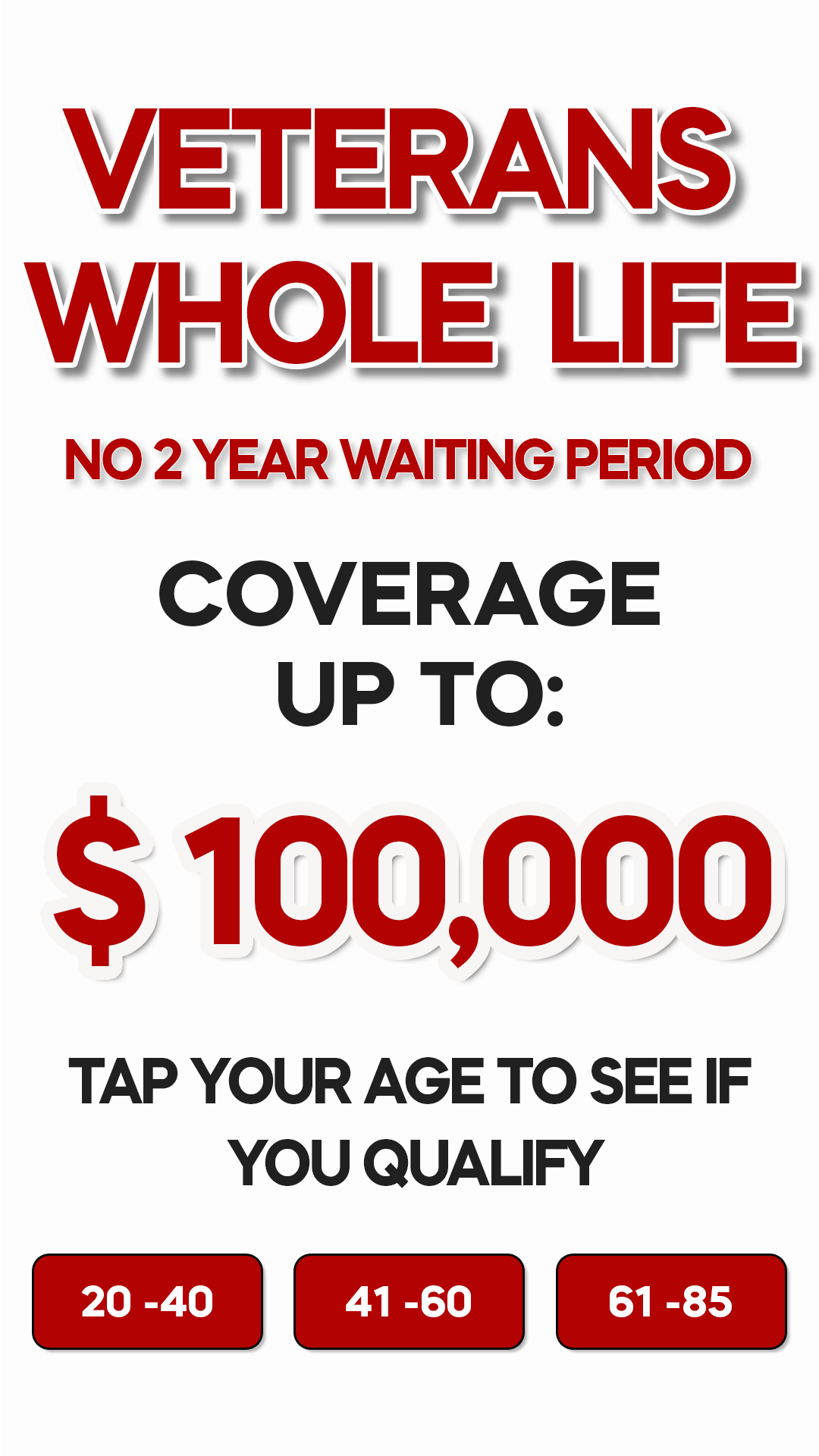 Veteran Life Insurance Facebook ad