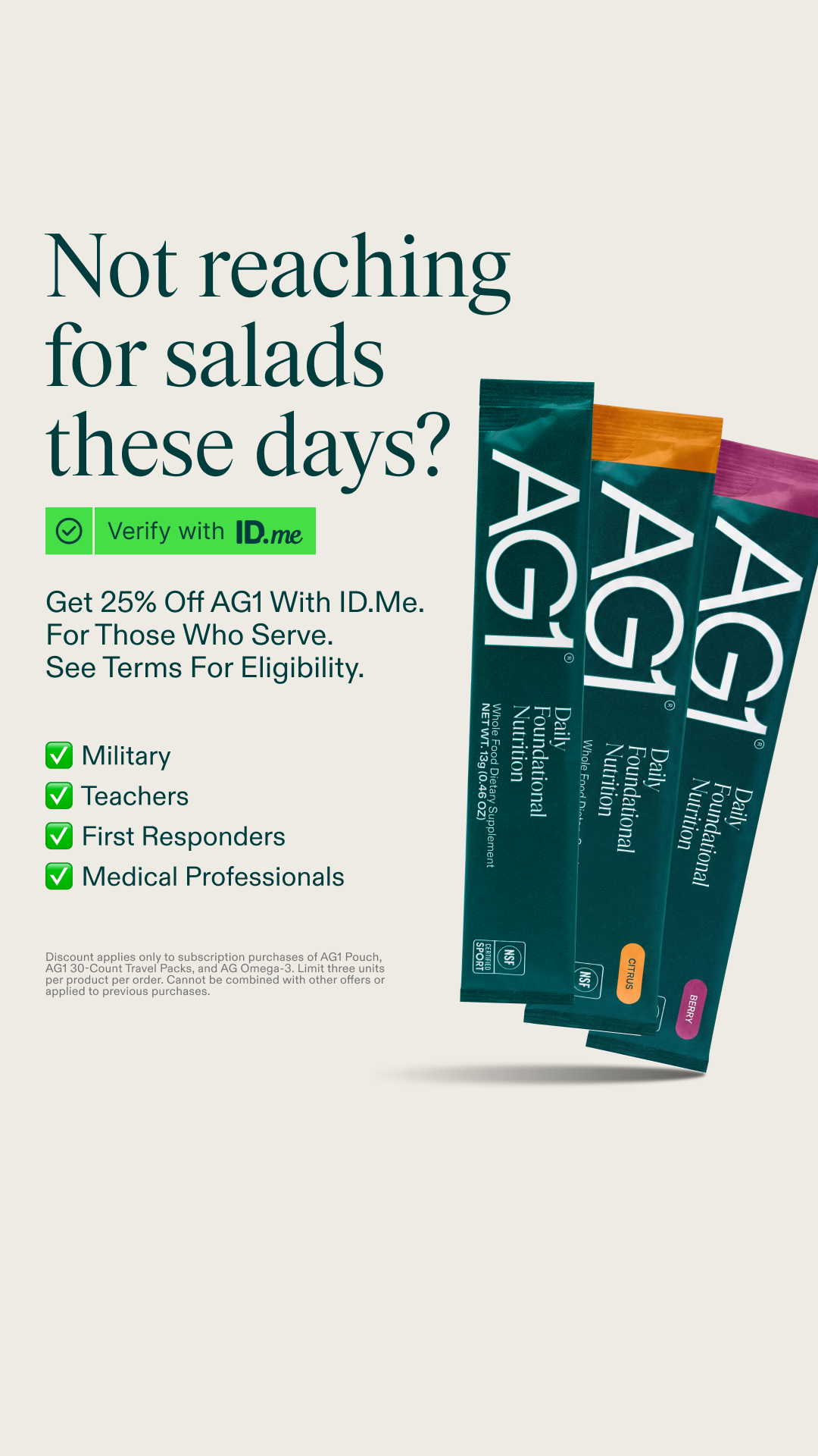 AG1 by Athletic Greens Facebook ad