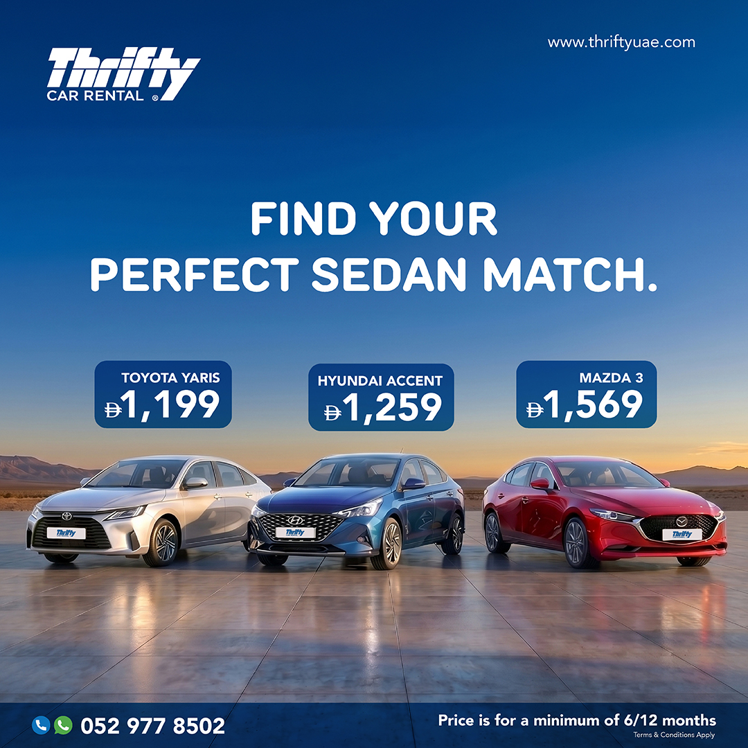 Thrifty Car Rental UAE Facebook ad