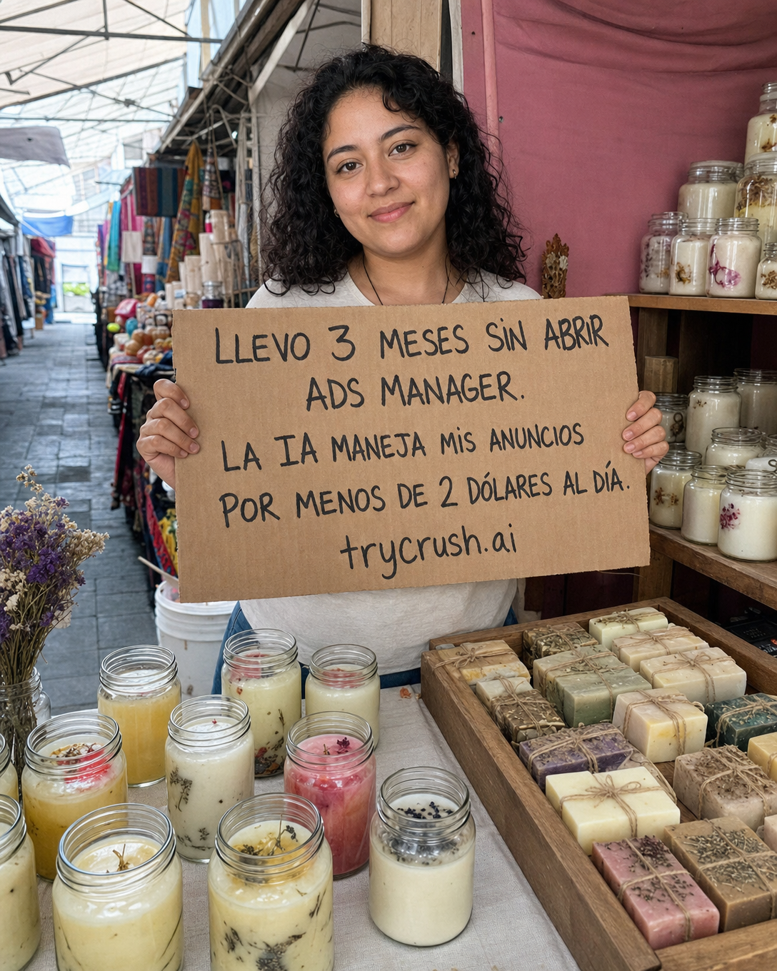 trycrush.ai Facebook ad: Llevo 3 meses sin abrir Ads Manager
