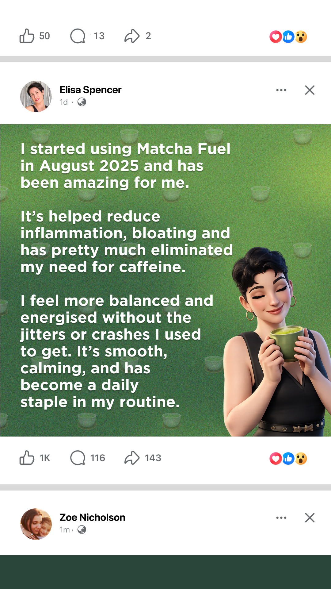 Matcha Fuel Facebook ad