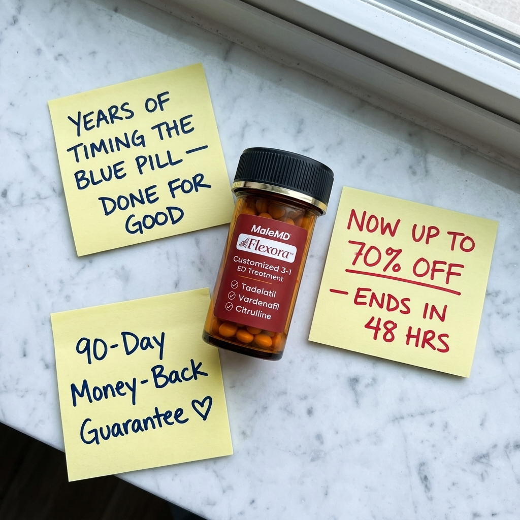 Vitality Today UK Facebook ad: Goodbye Blue Pill. Always Ready.