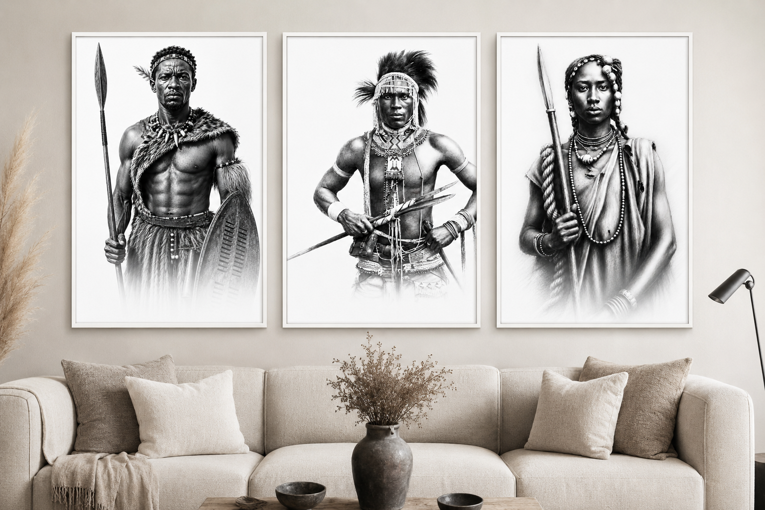 The Family Vault Facebook ad: African warrior triptych