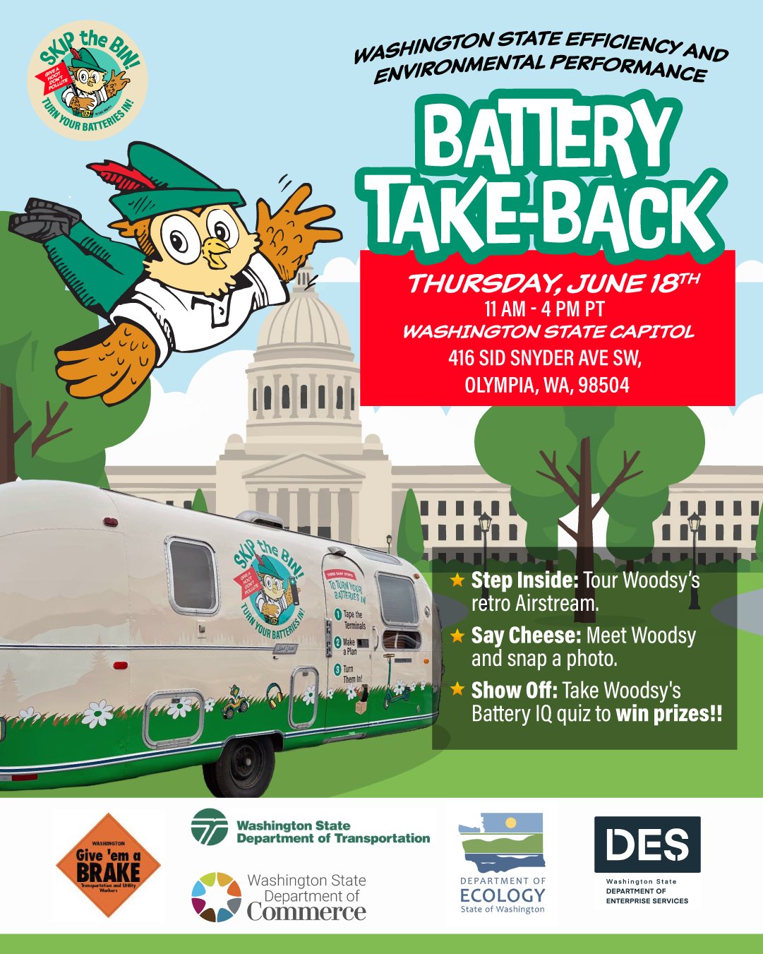 National Waste & Recycling Association Facebook ad: SEEP Battery Take-Back Event, Safe Battery Disposal