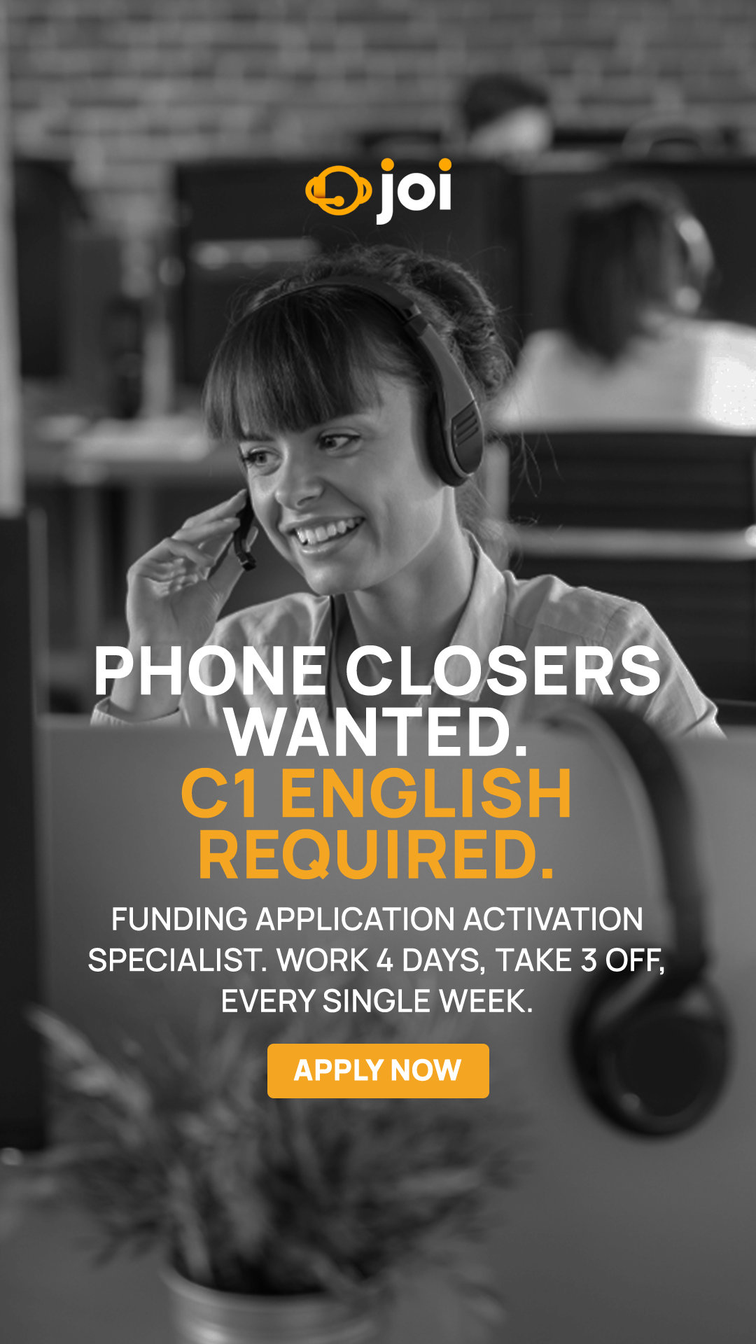 JOI Facebook ad: Funding Application Activation Specialist