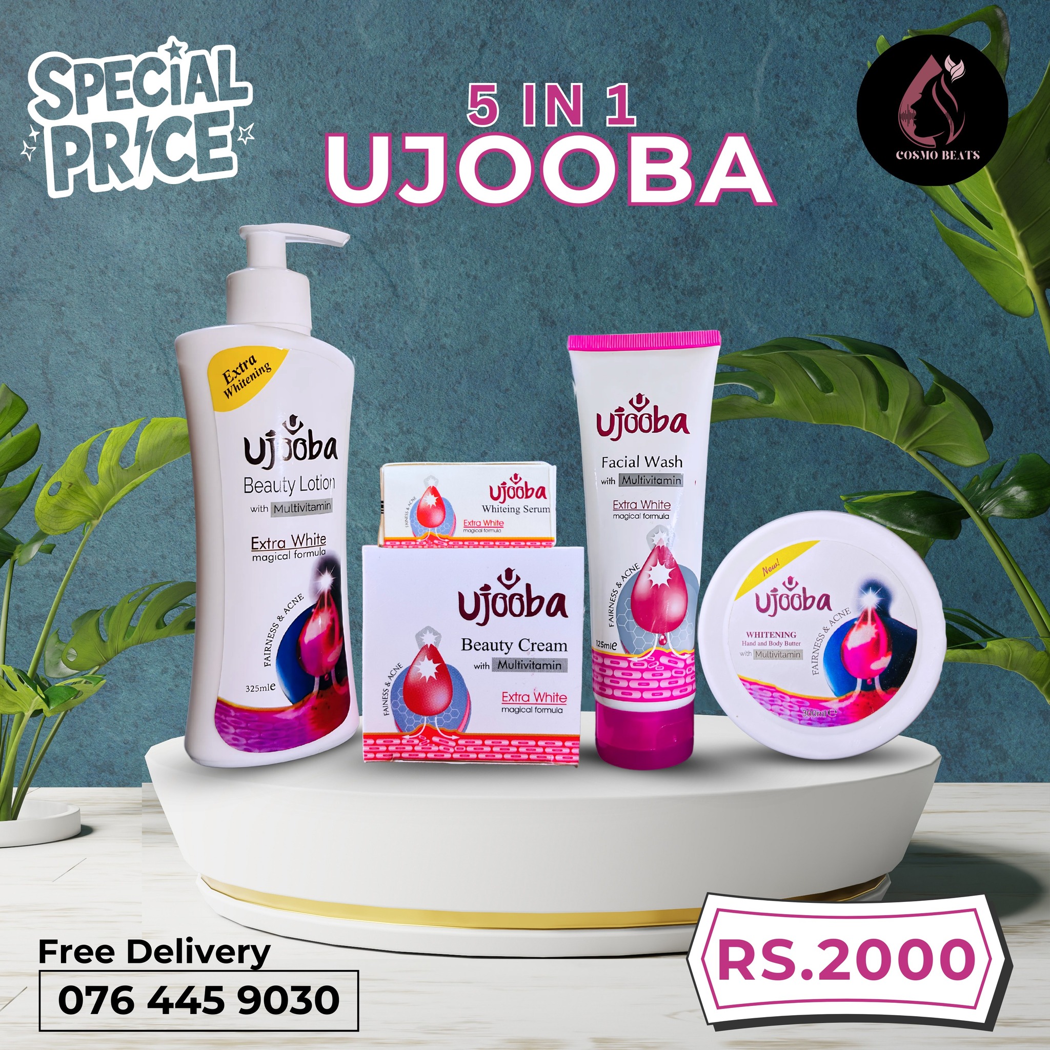 Cosmo beats Facebook ad: Ujoba 5-in-1 Beauty Combo Pack, Special Offer Rs.