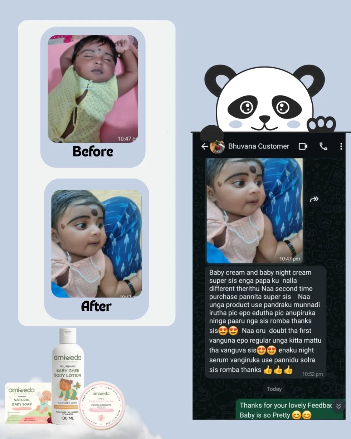 Amiveda Natural skn care Facebook ad: Real transformation