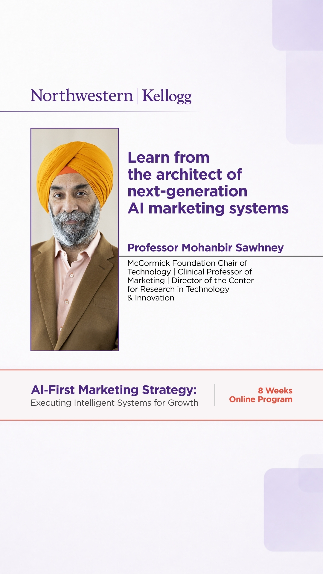 Kellogg Executive Education Facebook ad