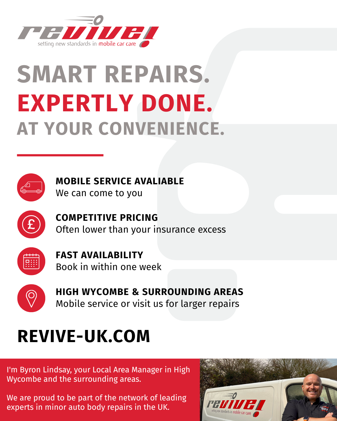 Revive High Wycombe Ltd Facebook ad: Scuffed bumper? Scratched paintwork?