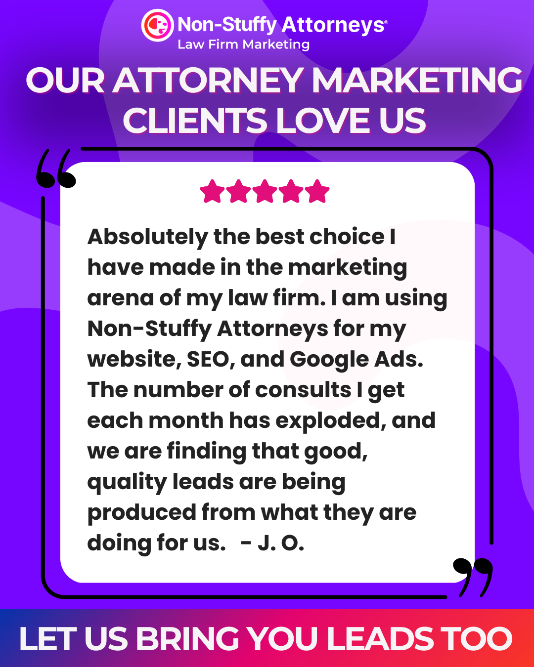 Non-Stuffy Attorneys Facebook ad: Marketing Built Specifically for Law Firms