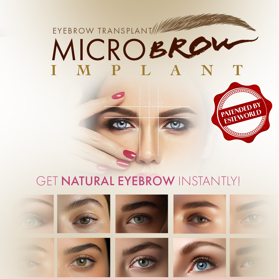 Esteworld.International Facebook ad: All Inclusive MicroBrow Implant Journey