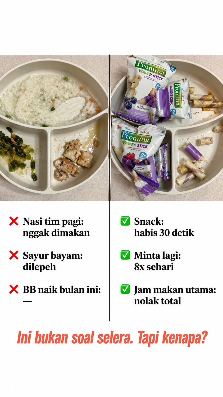 Dapur Bayi Facebook ad: Anak doyan jajan tapi nolak nasi? Bukan soal selera.