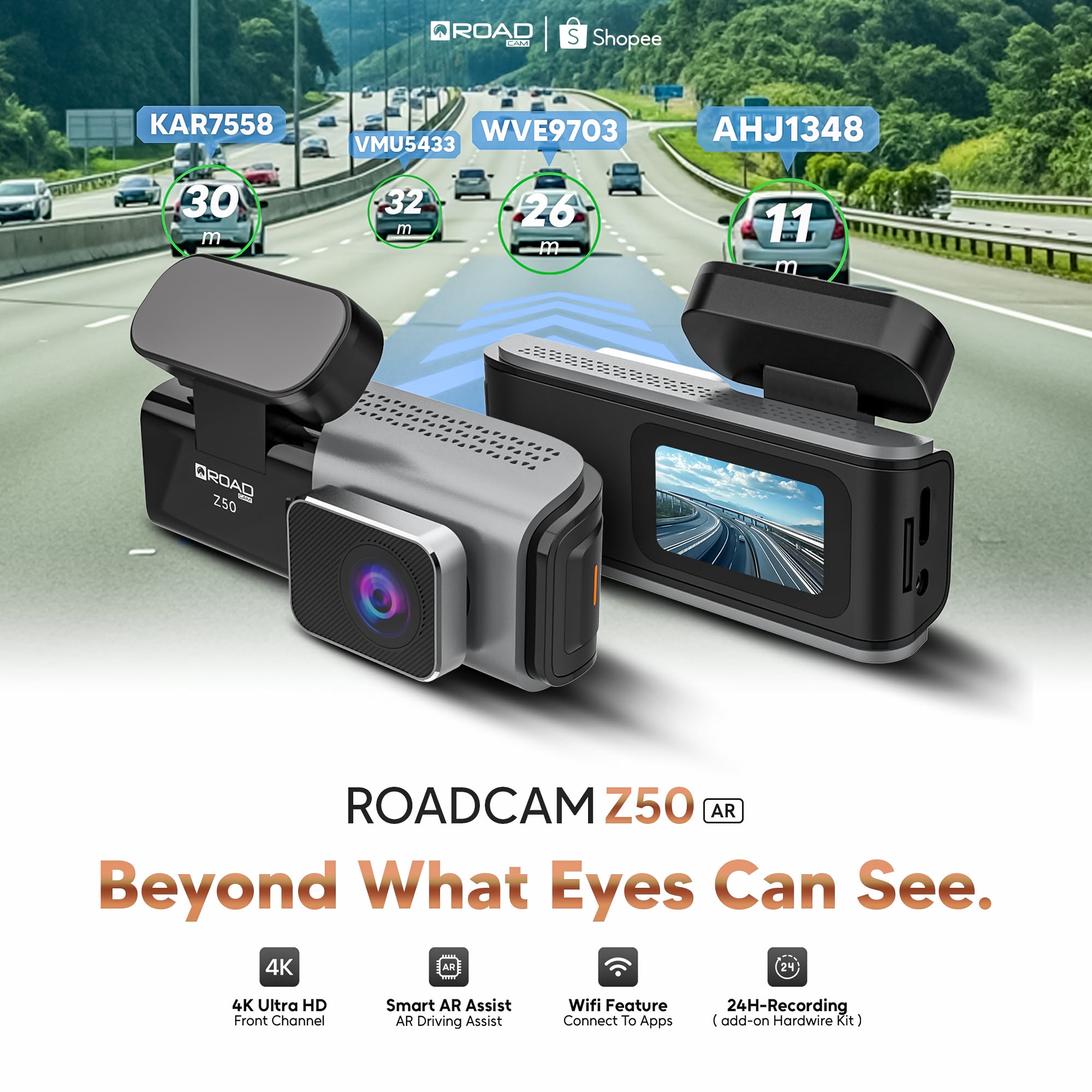 Roadcam Malaysia Facebook ad: DASHCAM 4K + FUNGSI AR ASSIST