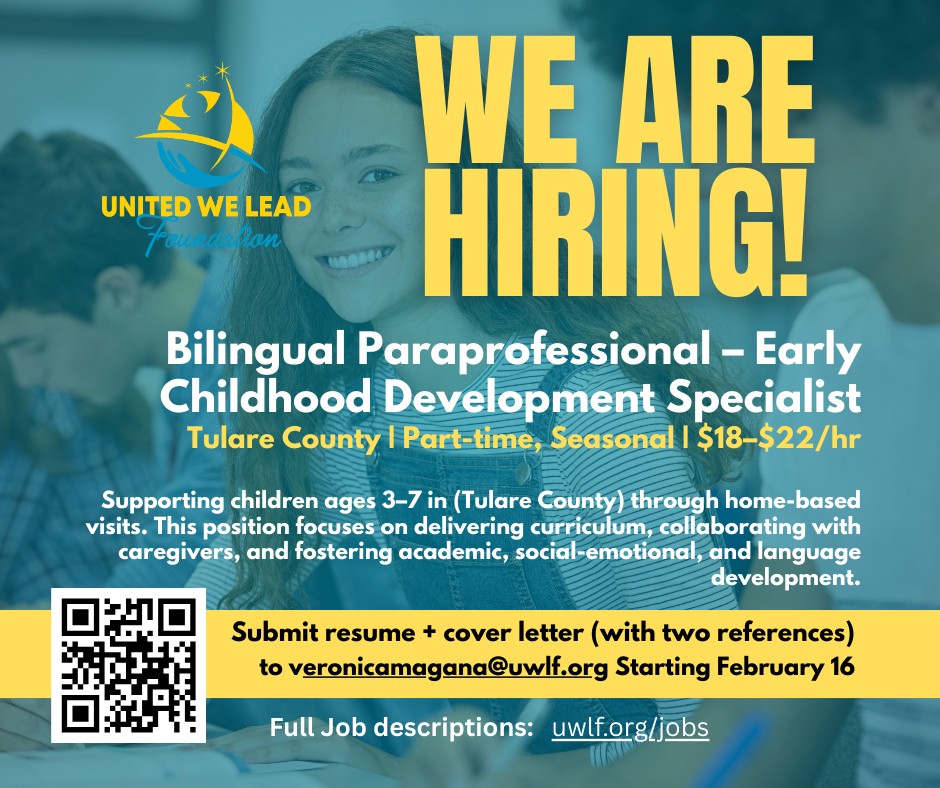United We Lead Foundation Facebook ad: WE’RE HIRING! | United We Lead Foundation