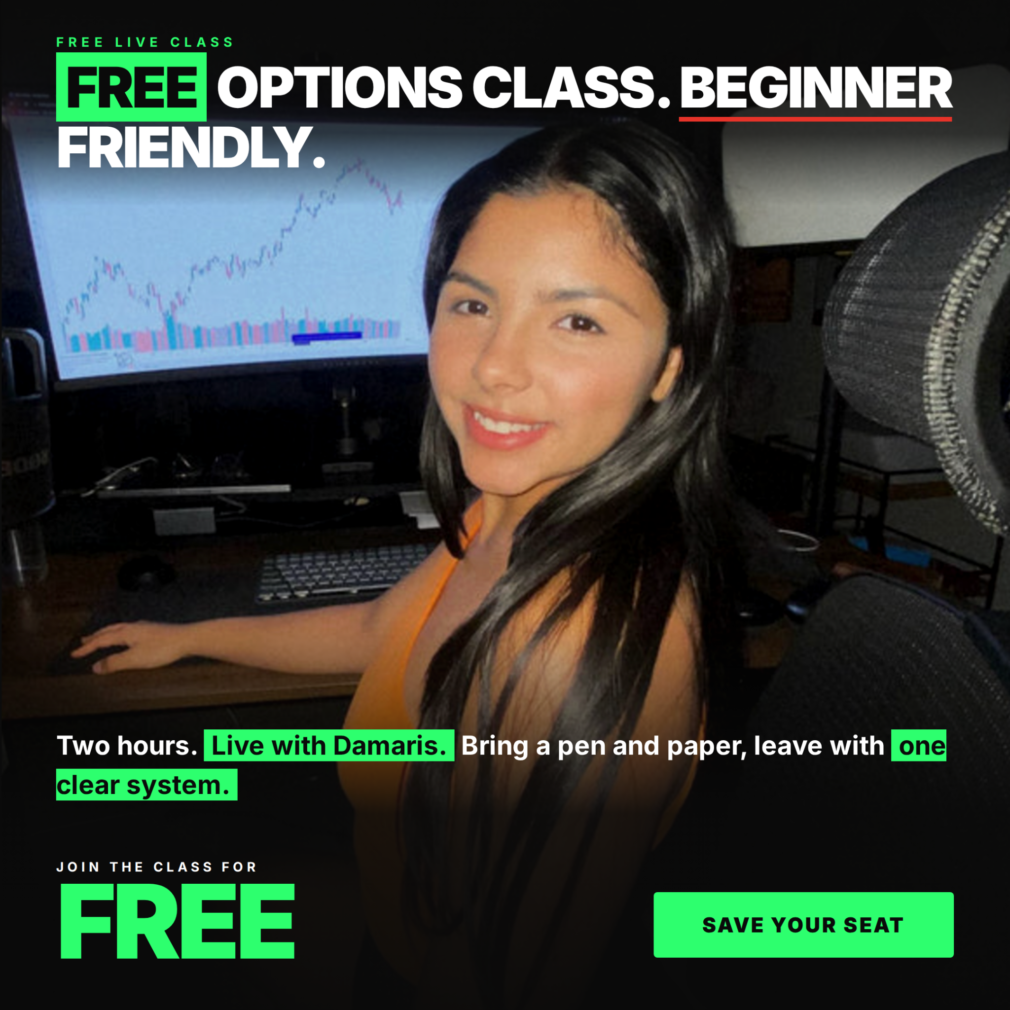Damaris Avila Options Trading Facebook ad