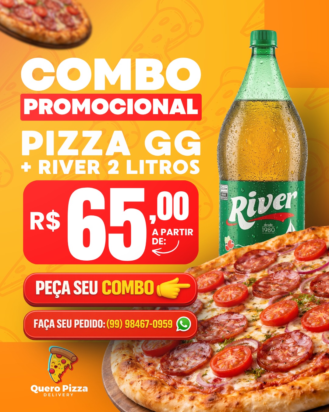 Quero Pizza Delivery Facebook ad from May 9, 2026