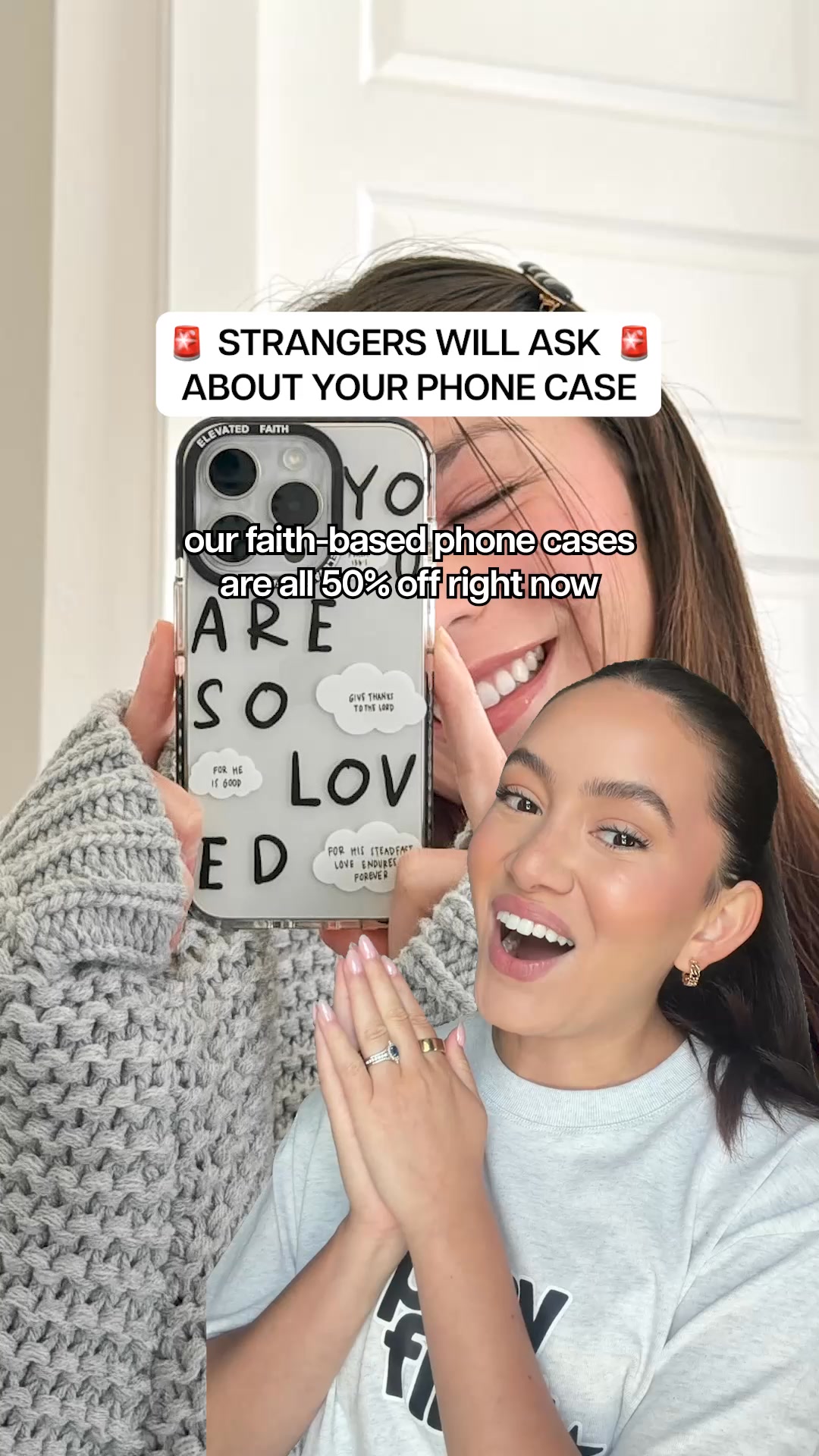 Elevated Faith Facebook ad: 50% Off Phone Cases