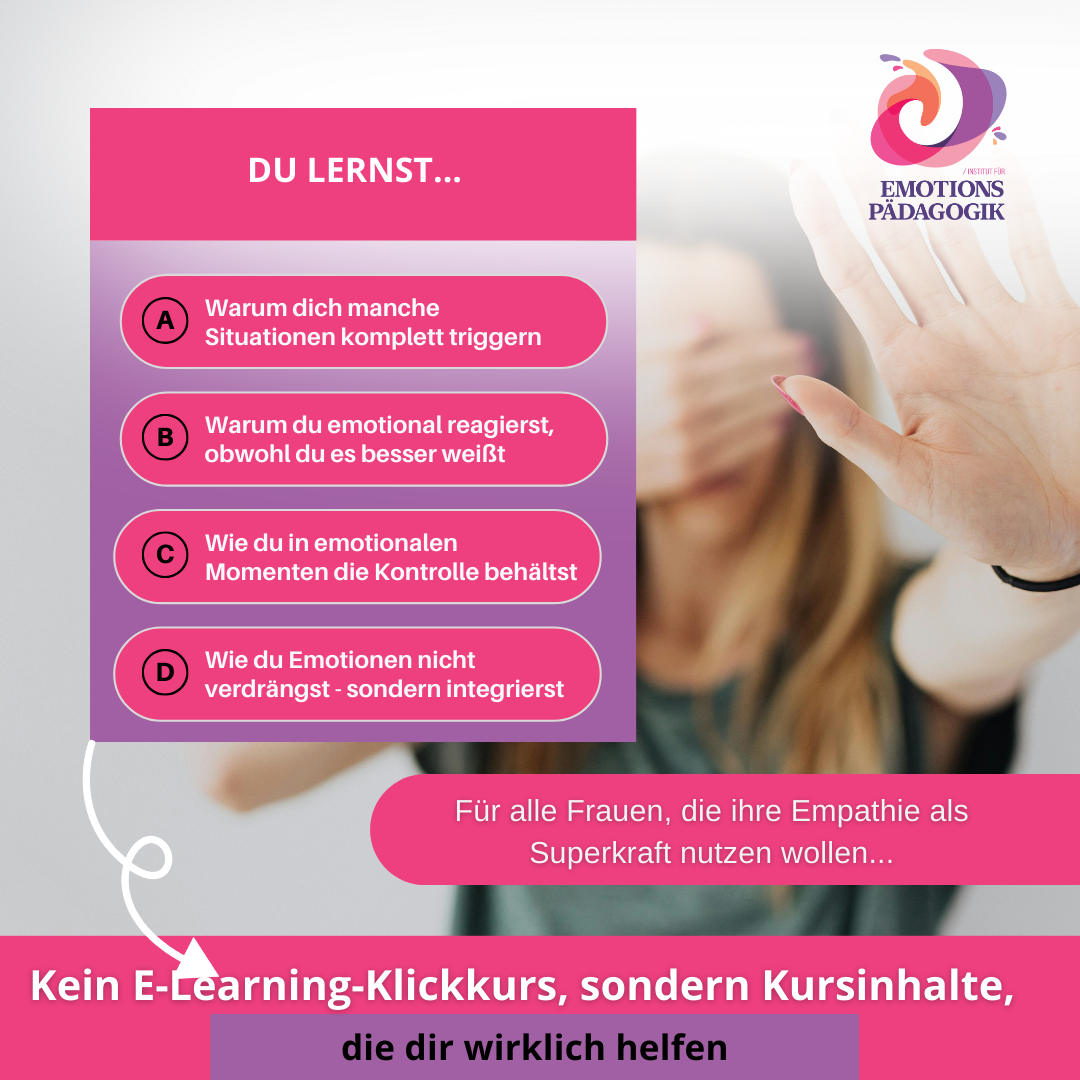 Institut für Emotionspädagogik Facebook ad: Verstehe deine Trigger und lebe selbstbestimmt