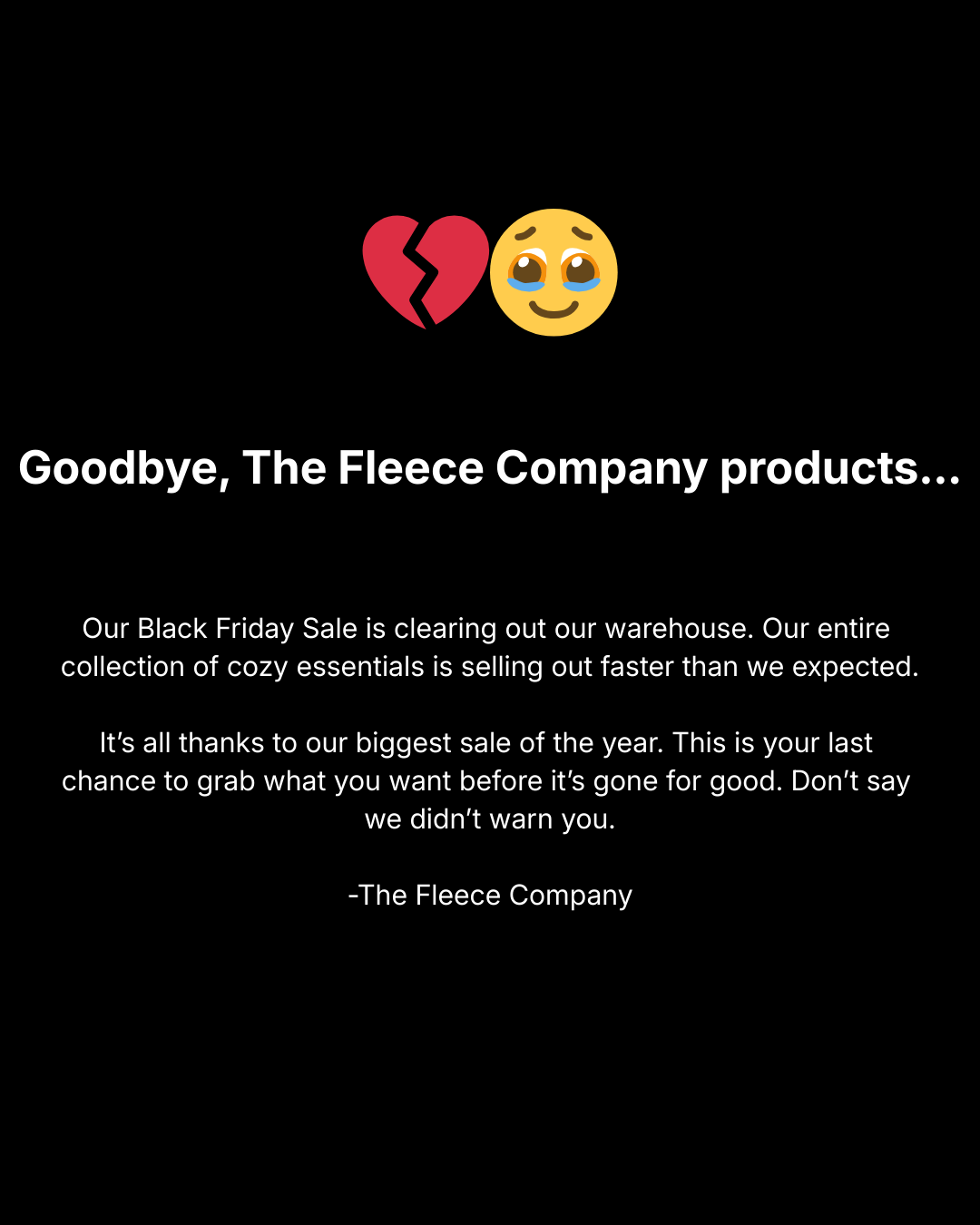 The Fleece Blanket Facebook ad