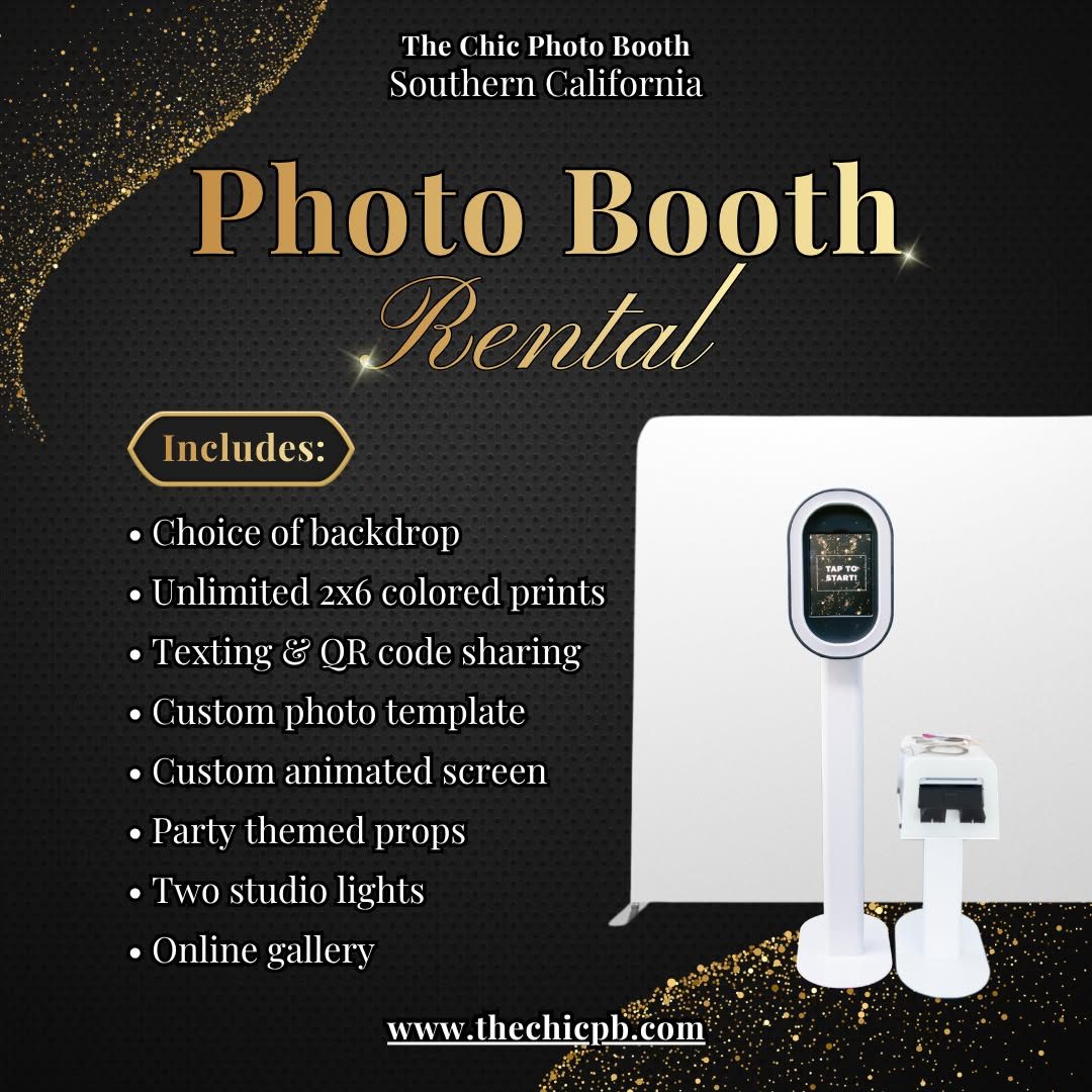 The Chic Photo Booth Facebook ad: Photo Booth Rentals