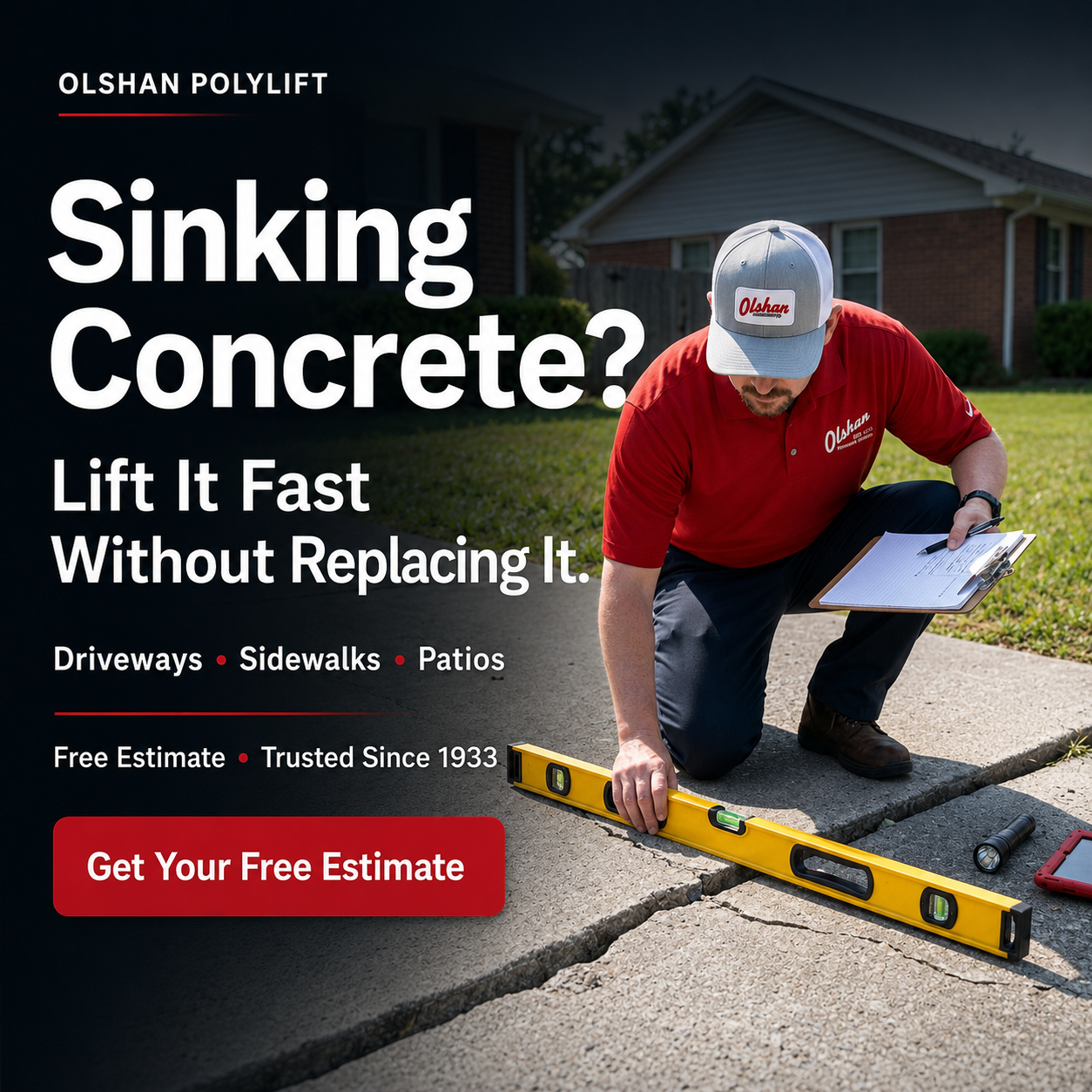 Olshan Foundation Repair Facebook ad