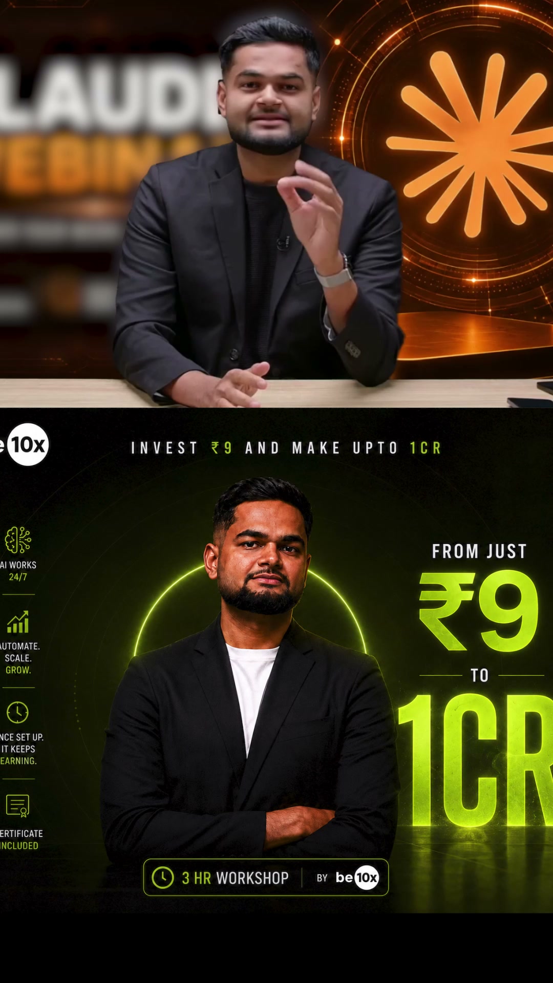 Be10x.ai Facebook ad: Skill Up at ₹9